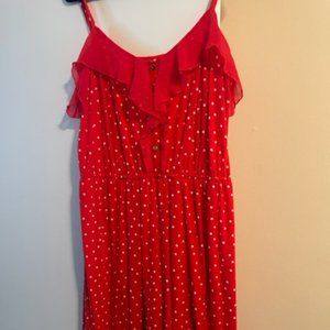 Elle red polka-dot dress